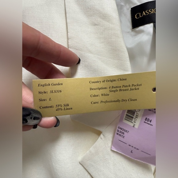 Classiques Entier Silk Linen Suit NWT Sz L / 12 - Picture 3 of 8